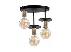 5056013670377 - Keter Lighting - 411 Saturn Multi Arm Semi Flush Deckenleuchte Schwarz 30cm 3x E27