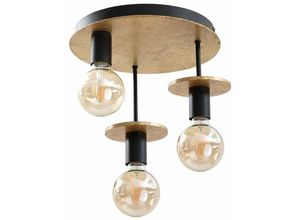 5056013670445 - Keter Lighting - 418 Saturn Multi Arm Semi Flush Deckenleuchte Gold 30cm 3x E27