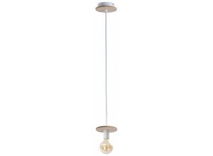 5056013670575 - Keter Lighting - 261 Saturn Slim Pendel-Deckenleuchte Natur 12cm 1x E27