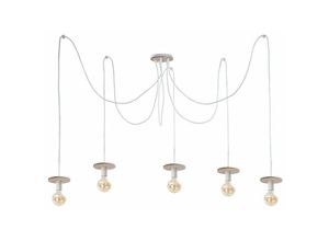 5056013670643 - Keter Lighting - 284 Saturn Cluster Pendel-Deckenleuchte Natur 5x E27