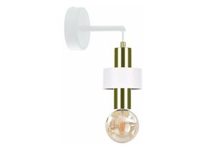 5056013670902 - Keter Lighting - 391 Unica Wandleuchte Weiß Gold 12cm 1x E27