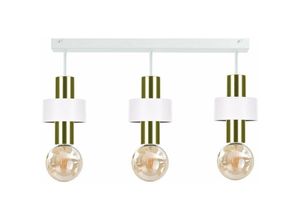 5056013670926 - Keter Lighting - 393 Unica Deckenstrahler Bar Weiß Gold 60cm 3x E27