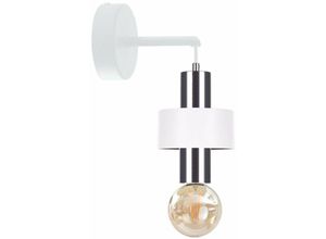 5056013670995 - Keter Lighting - 880 Unica Wandleuchte Weiß Silber 12cm 1x E27