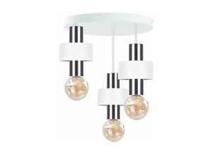 5056013671008 - Keter Lighting - 881 Unica Multi Arm Semi Flush Deckenleuchte Weiß Silber 35cm 3x E27