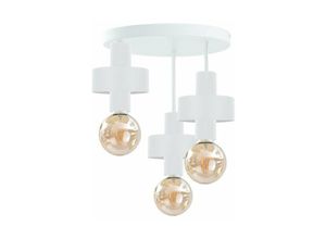 5056013671091 - Keter Lighting - 1031 Unica Multi Arm Halbbündige Deckenleuchte Weiß 35cm 3x E27