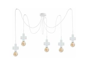 5056013671169 - 1038 Unica Cluster Pendel-Deckenleuchte Weiß 5x E27 - Keter Lighting