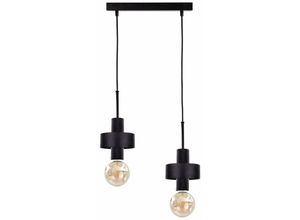 5056013671220 - Keter Lighting - 1044 Unica Bar Pendel-Deckenleuchte Schwarz 50cm 2x E27