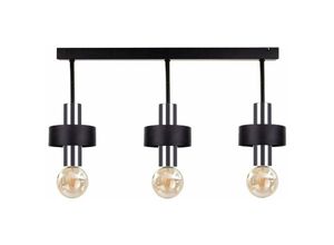 5056013671282 - Keter Lighting - 1050 Unica Deckenstrahler Bar Schwarz Silber 60cm 3x E27