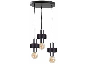 5056013671299 - Keter Lighting - 1051 Unica Cluster Pendel-Deckenleuchte Schwarz Silber 35cm 3x E27