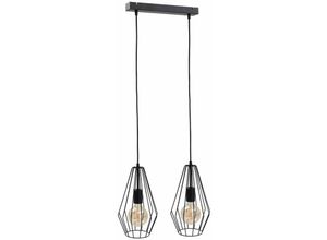 5056013671442 - 436 Lex Bar Pendelleuchte Schwarz 50cm 2x E27 - Keter Lighting