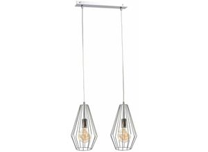 5056013671480 - 667 Lex Bar Pendelleuchte Silber 50cm 2x E27 - Keter Lighting