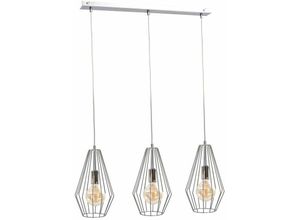 5056013671497 - Keter Lighting - 668 Lex Bar Pendelleuchte Silber 60cm 3x E27