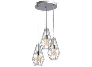 5056013671503 - Keter Lighting - 669 Lex Cluster Pendelleuchte Silber 32cm 3x E27