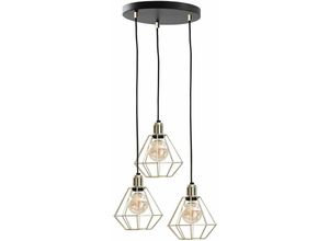 5056013671596 - 559 Como Cluster Pendel-Deckenleuchte Gold 32cm 3x E27 - Keter Lighting