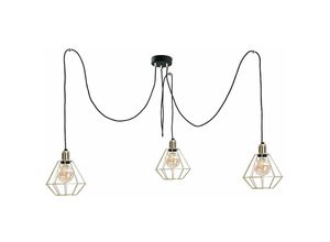 5056013671602 - 560 Como Cluster Pendel-Deckenleuchte Gold 3x E27 - Keter Lighting