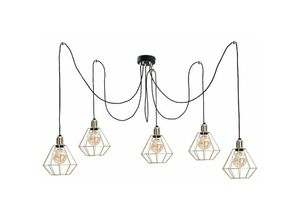 5056013671619 - Keter Lighting - 561 Como Cluster Pendel-Deckenleuchte Gold 5x E27