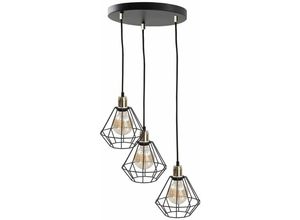 5056013671657 - 446 Foskal Cluster Pendelleuchte Gold 32cm 3x E27 - Keter Lighting