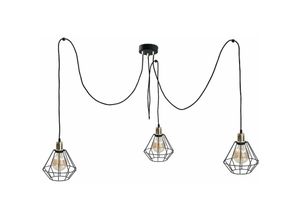 5056013671664 - 447 Foskal Cluster Pendel-Deckenleuchte Gold 3x E27 - Keter Lighting