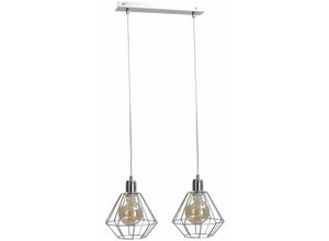 5056013671701 - 695 Foskal Bar Pendelleuchte Silber 50cm 2x E27 - Keter Lighting