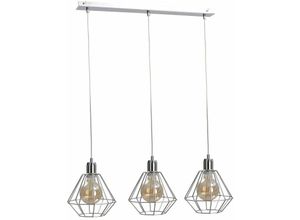 5056013671718 - 696 Foskal Bar Pendelleuchte Silber 60cm 3x E27 - Keter Lighting