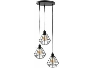 5056013671800 - Keter Lighting - 453 Foskal Cluster Pendelleuchte Schwarz 32cm 3x E27