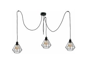 5056013671848 - 456 Foskal Cluster Pendel-Deckenleuchte Schwarz 3x E27 - Keter Lighting