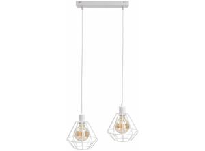 5056013671886 - Keter Lighting - 460 Foskal Bar Pendelleuchte Weiß 50cm 2x E27