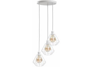 5056013671909 - 462 Foskal Cluster Pendelleuchte Weiß 32cm 3x E27 - Keter Lighting