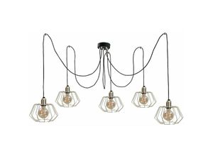 5056013672128 - Keter Lighting - 578 Laya Cluster Pendel-Deckenleuchte Gold 5x E27