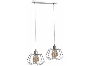 5056013672210 - 726 Luna Bar Pendelleuchte Silber 53cm 2x E27 - Keter Lighting