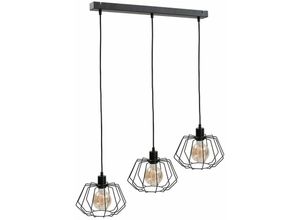 5056013672302 - 475 Luna Bar Pendelleuchte Schwarz 63cm 3x E27 - Keter Lighting