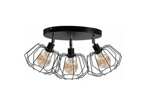 5056013672340 - Keter Lighting - 478 Luna Deckenstrahler Cluster Schwarz 32cm 3x E27