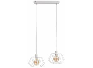 5056013672395 - 483 Luna Bar Pendelleuchte Weiß 53cm 2x E27 - Keter Lighting