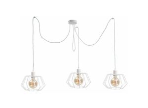 5056013672456 - 488 Luna Cluster Pendel-Deckenleuchte Weiß 3x E27 - Keter Lighting