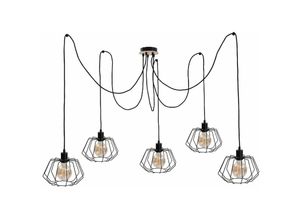 5056013672562 - Keter Lighting - 588 Soho Cluster Pendelleuchte Holz 5x E27