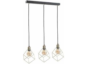 5056013672609 - Keter Lighting - 592 Taho Bar Pendelleuchte Gold 60cm 3x E27