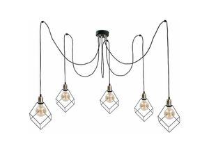 5056013672692 - Keter Lighting - 495 Ruben Cluster Pendel-Deckenleuchte Gold 5x E27