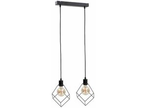 5056013672722 - Keter Lighting - 498 Ruben Bar Pendelleuchte Schwarz 50cm 2x E27