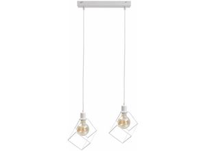 5056013672821 - Keter Lighting - 529 Ruben Bar Pendelleuchte Weiß 50cm 2x E27