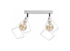 5056013672852 - Keter Lighting - 770 Ruben Twin Deckenstrahler Weiß 53cm 2x E27