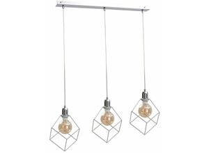 5056013672937 - 774 Ruben Bar Pendel-Deckenleuchte Silber 60cm 1x E27 - Keter Lighting