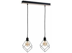 5056013673002 - Keter Lighting - 598 Ruben Bar Pendelleuchte Holz 55cm 2x E27