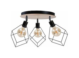 5056013673057 - Keter Lighting - 607 Ruben Deckenstrahler Cluster Holz 32cm 3x E27