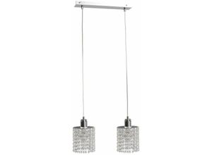 5056013673095 - 537 Diament Bar Pendelleuchte Hängende Tropfen 50cm 2x E27 - Keter Lighting