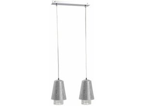 5056013673156 - Keter Lighting - 542 Molly Bar Pendelleuchte Kristall Silber 50cm 2x E27