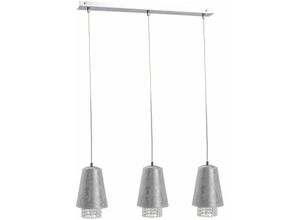 5056013673163 - Keter Lighting - 543 Molly Bar Pendelleuchte Kristall Silber 60cm 3x E27