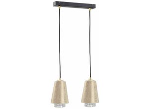 5056013673187 - Keter Lighting - 545 Molly Bar Pendelleuchte Kristall Gold 50cm 2x E27