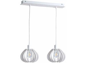 5056013674115 - Keter Lighting - 804 Nicoleta Bar Pendelleuchte Weiß 52cm 2x E27