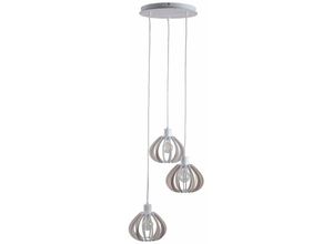 5056013674139 - Keter Lighting - 806 Nicoleta Cluster Pendel-Deckenleuchte Weiß 32cm 3x E27