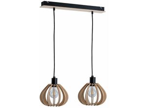 5056013674276 - 824 Nicoleta Bar Pendelleuchte Schwarz 52cm 2x E27 - Keter Lighting